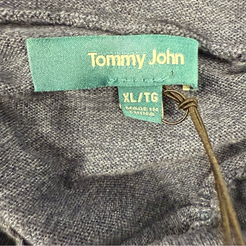 NWT Tommy John Second Skin Sweater Hoodie XL Dress Blues Heather Lounge Shirt